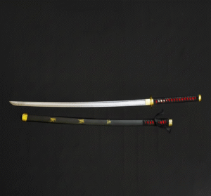 Black Decorative Katana Sword with Scabbard – Handcrafted Display & Collectible