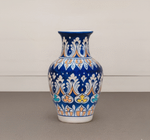 Handcrafted Multicolor Blue Pottery Floral Vase – Premium Decorative Ceramic Vase
