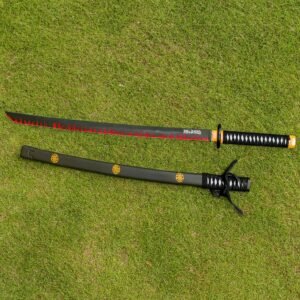 Black Decorative Katana Sword with Scabbard – Handcrafted Display & Collectible
