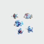 Hand-Painted Blue Pottery Fish & Turtle Figurines – Decorative Paperweight