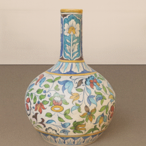 Handcrafted Blue Pottery Surahi Vase – Decorative Ceramic Floral Vase