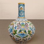 Handcrafted Blue Pottery Surahi Vase – Decorative Ceramic Floral Vase