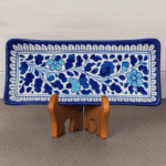 Handcrafted Blue Pottery Kebab Serving Plate – Rectangular Ceramic Platter