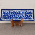 Handcrafted Blue Pottery Kebab Serving Plate – Rectangular Ceramic Platter