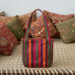 Handmade Multicolor Striped Tote Bag