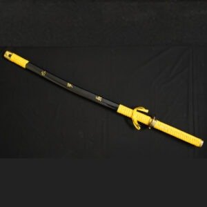 Golden Samurai Katana Sword – Black Scabbard Decorative
