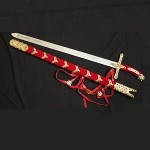 Hazrat Khalid Bin Al-Walid (RA) Replica Sword – Decorative Display Sword with Red Scabbard