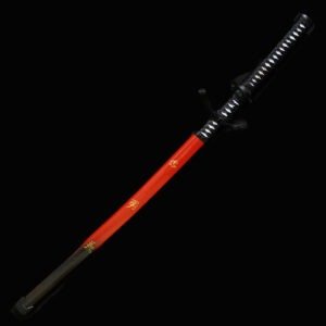 Red Samurai Katana Sword – Decorative Japanese Replica with Red Scabbard
