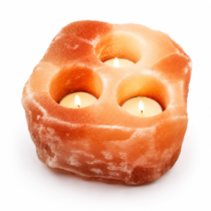 3-Hole Natural Himalayan Salt Candle Holder