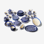Luxury Hand-Painted Blue Pottery Dinner Set