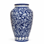 Handcrafted Blue & White Floral Decorative Vase