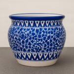 Handcrafted Blue & White Palm Bowl